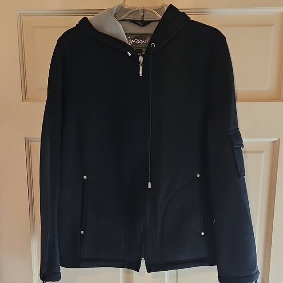 Women's Black Zip-Up Sweatshirt - Picture 1 of 6